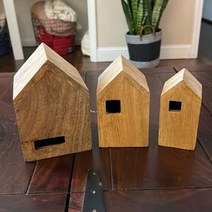 Three wooden houses decor